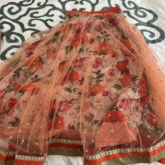 CUSTOM INDIAN PEACH LEHENGA SET - Picture 9 of 14